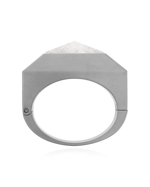 Rick Owens White Logo Engraved Bracelet