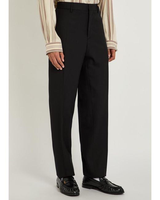 Versace Black Tailored Wool Trousers for men
