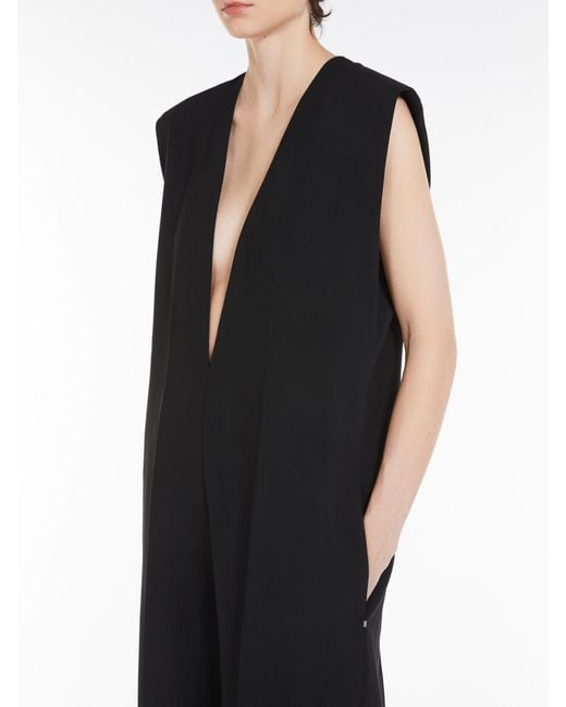 Sportmax Black V-Neck Sleeveless Jumpsuit