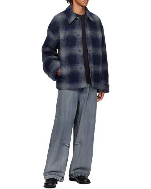 Wooyoungmi Blue Plaid Jacket for men