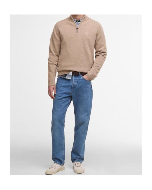 Barbour Natural Grangetown Half Zip Jumper for men