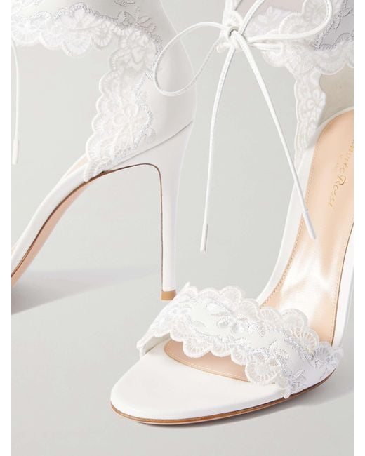 Gianvito Rossi White Open-Toed High-Heeled Sandals