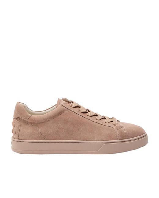 Tod's Brown Panelled Suede Sneakers