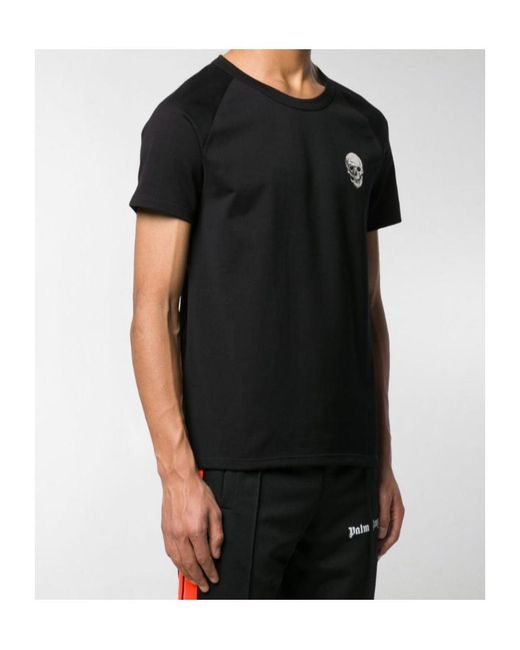 McQueen Black T-Shirt With Round Neck And Short Sleeves for men
