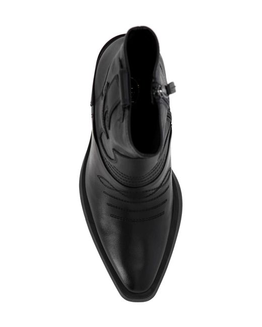 Ash Black Square Toe Ankle Boots
