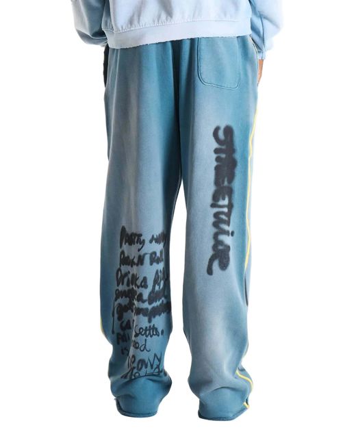 Paly Hollywood Blue Spray-Printed Sweatpants for men