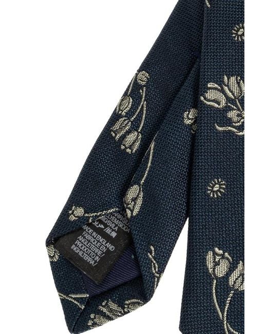 Paul Smith Blue Floral Pattern Tie for men