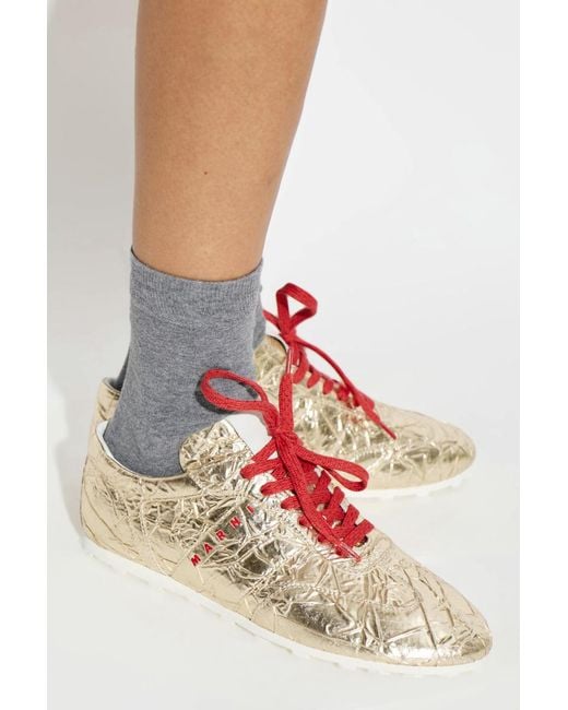 Marni Multicolor Crinkled Logo Low-Top Sneakers