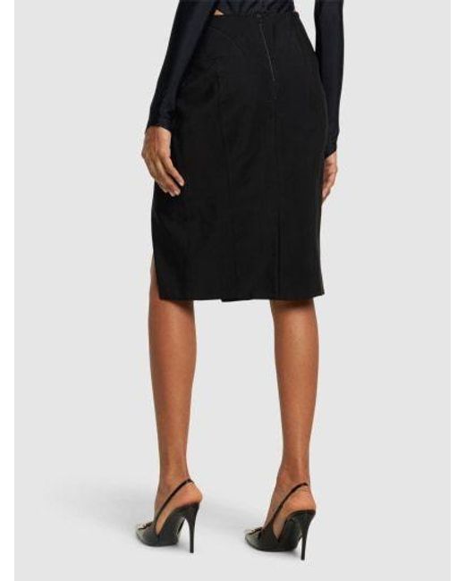 Mugler Black Slit Skirt