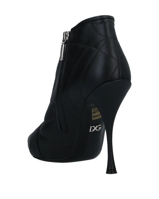 Dolce & Gabbana Black Cowhide Knit Ankle Boots