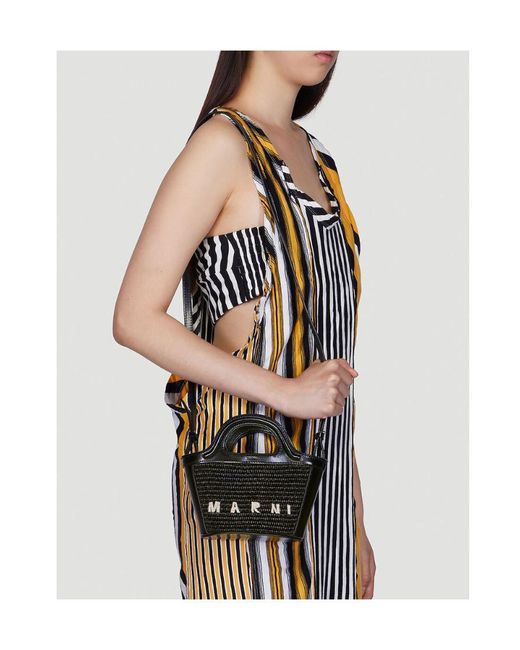 Marni White Tropicalia Interwoven Micro Tote Bag