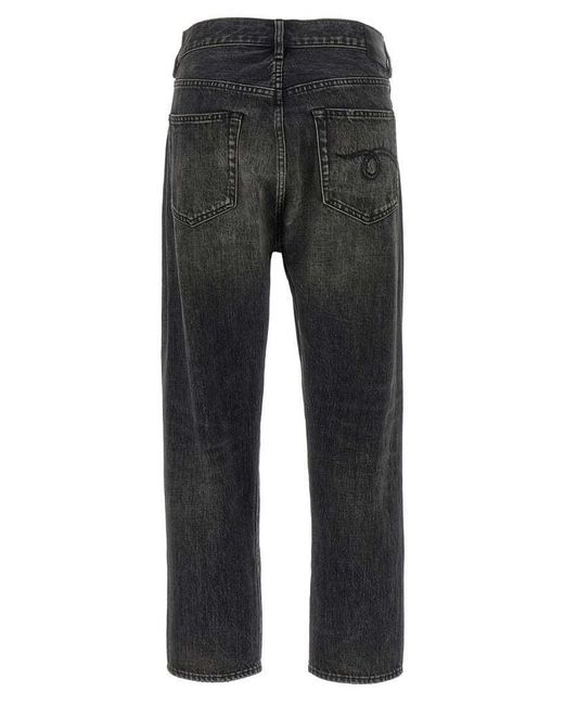 R13 Gray Crossover Distressed Jeans