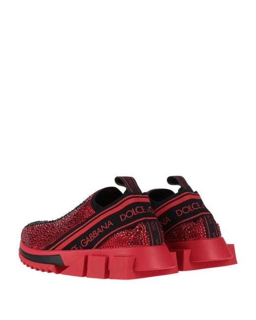 Dolce & Gabbana Red Two-Tone Sneakers