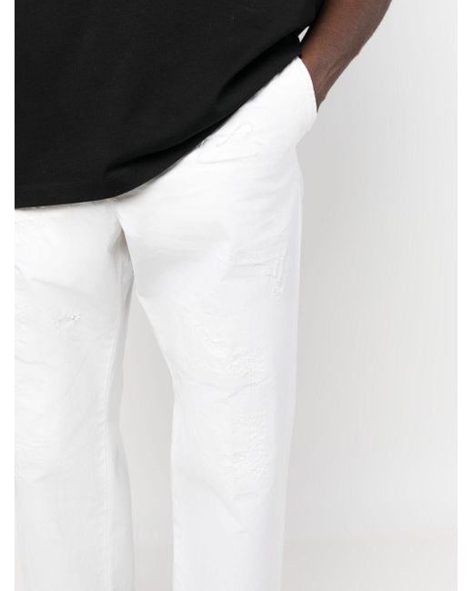 DSquared² White Logo Printed Casual Pants for men