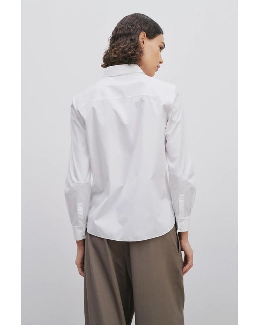 The Row White Sadie Lapel Shirt