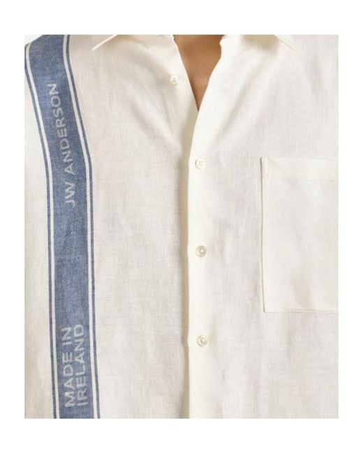 J.W. Anderson White Jw Anderson Logo Printed Button-Up Shirt for men