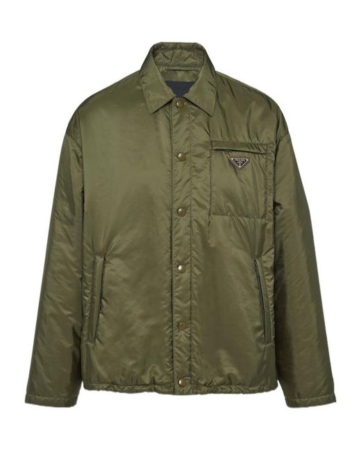 Prada Green Button-Up Shirt Jacket for men