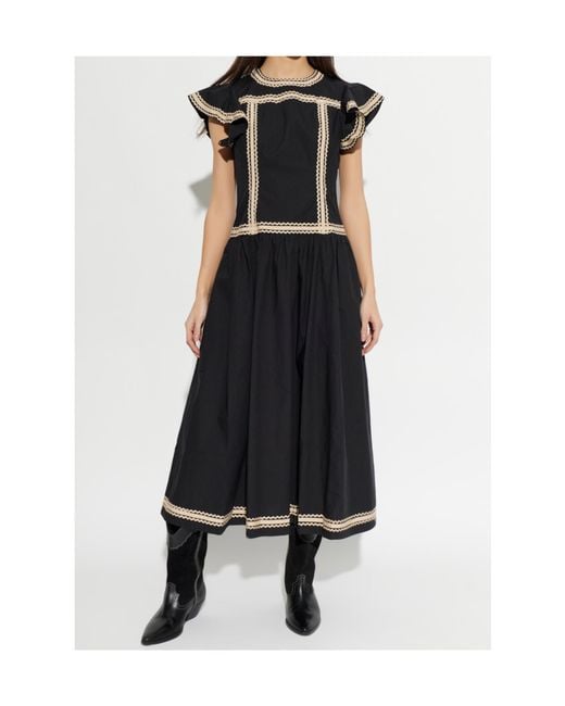 Ulla Johnson Black Concetta Midi Dress