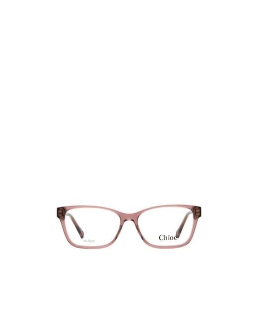 Chloé White Chloé Eyewear Rectangular Frame Glasses