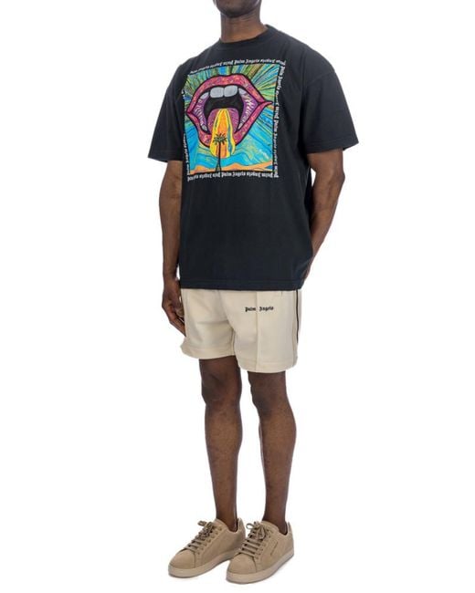Palm Angels Multicolor Crazy Mouth Straight Hem T-Shirt for men