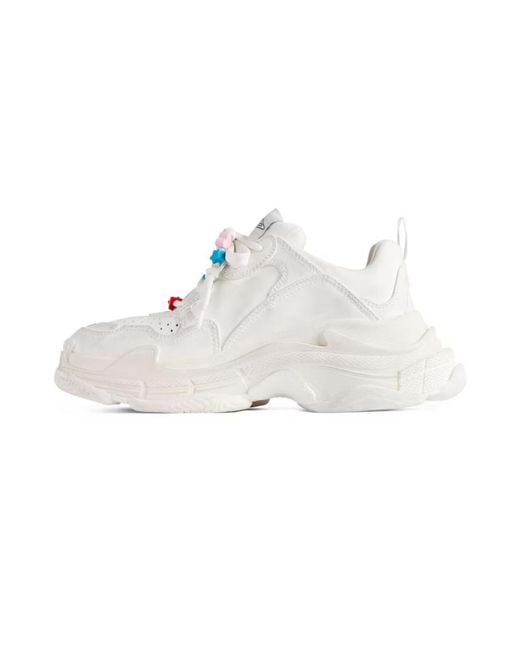 Balenciaga White Triple S Sporty Sneakers