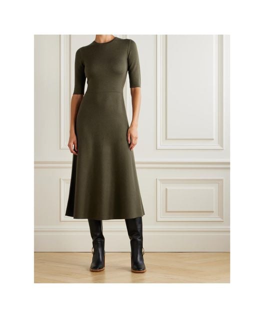 Gabriela Hearst Green Round Neck Dress