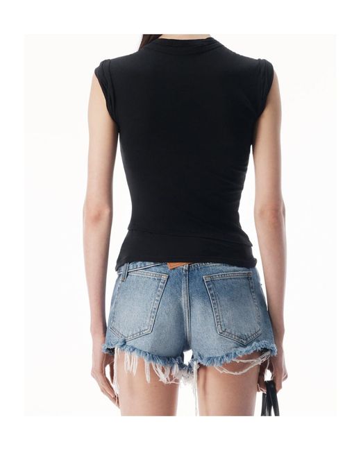 Alexander Wang Black Ruched Detailed Tank Top