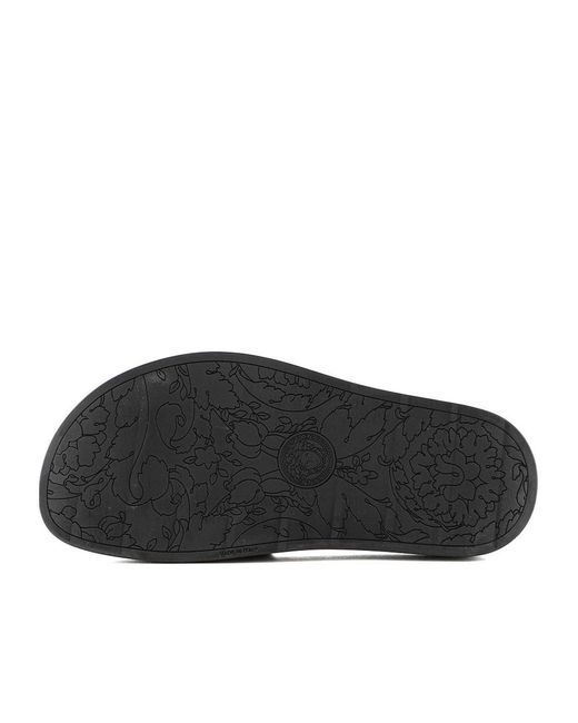 Versace Black Flat Sandals