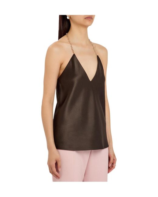 Sportmax Brown Chain Satin Top