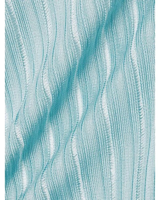 Alaïa Blue Alaïa Crinoline Cropped Knitted Cardigan