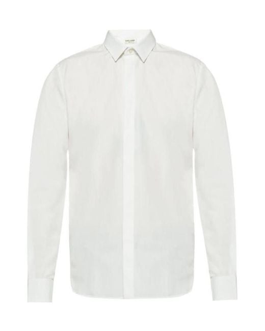 Saint Laurent White Yves Collar Shirt for men
