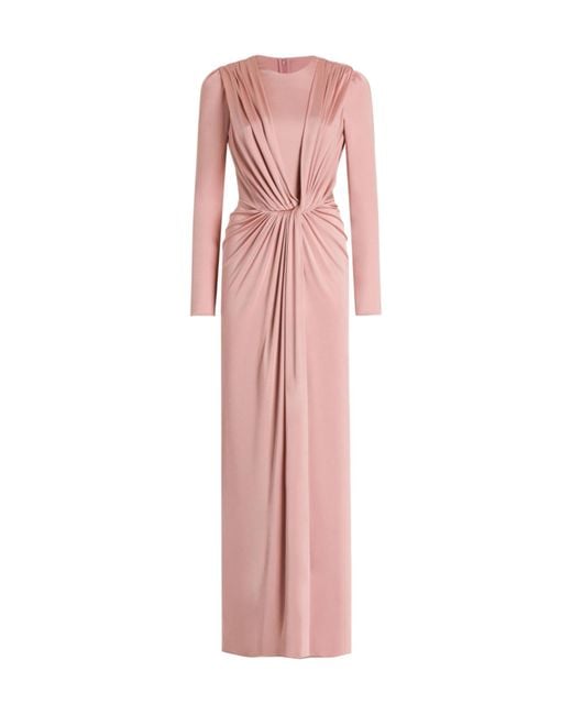 Dolce & Gabbana Pink Knot Long-Sleeve Dress