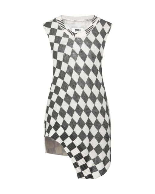 MM6 by Maison Margiela White Multi-Color Sleeveless Knit Top