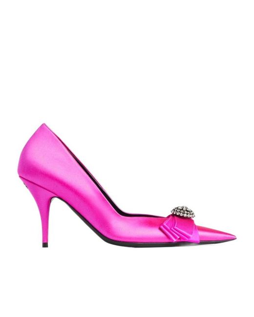 Balenciaga Pink Avenue Palazzo Pointed-Toe Pumps