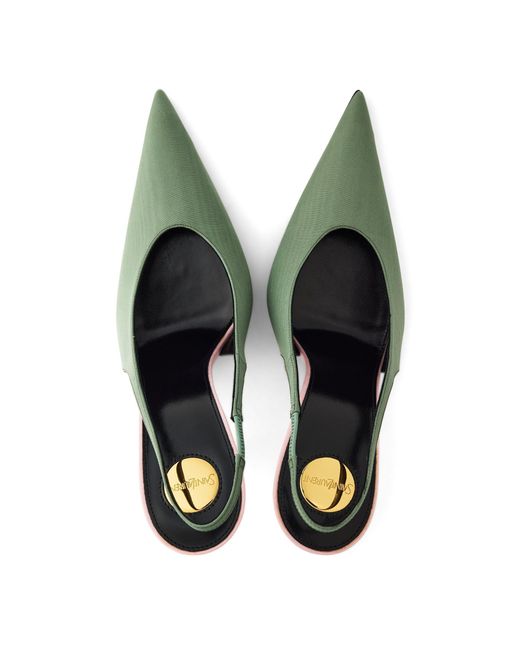 Saint Laurent Green Mesh Pointedtoe Slingback