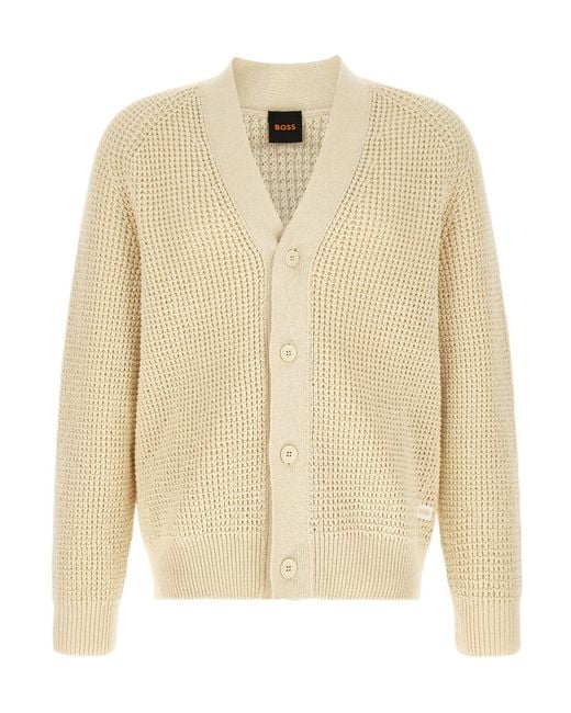 Boss Natural Honeycomb Cardigan for men