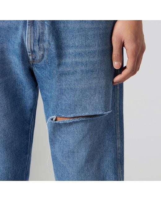 1989 STUDIO Blue Distressed Straight-Leg Jeans for men