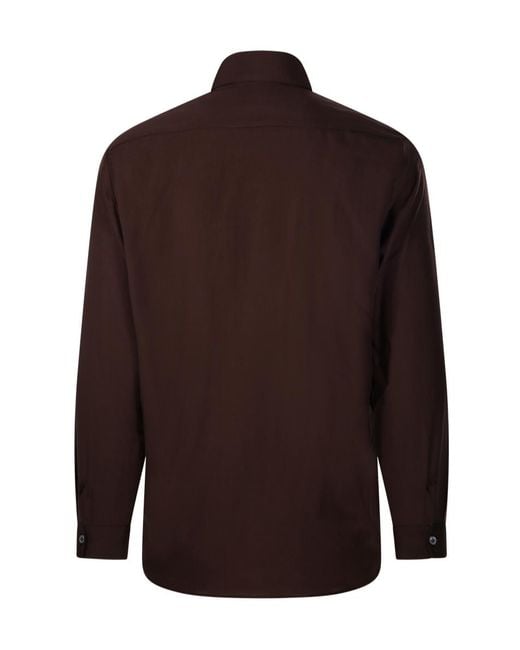 Lardini Brown Long-Sleeved Shirt for men