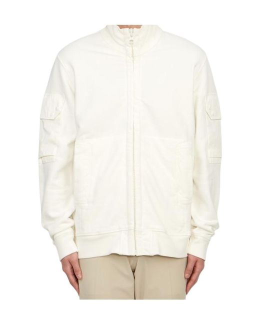 C P Company White Long Sleeve Casual Jacket for men