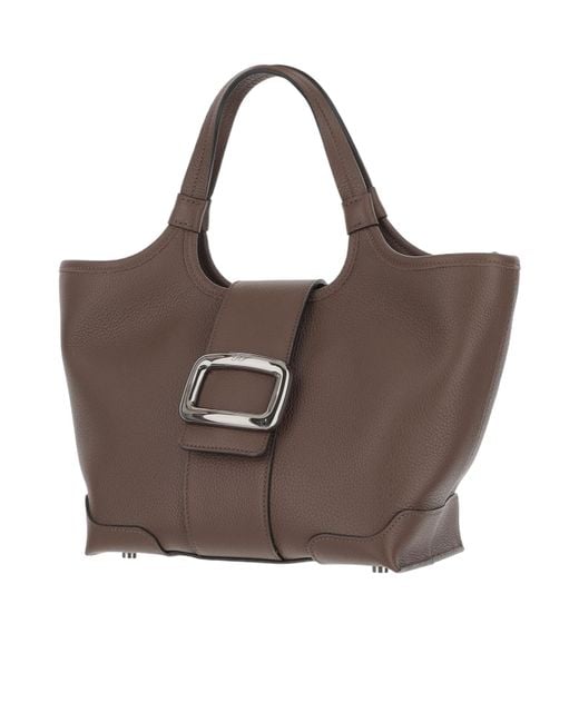 Roger Vivier Brown Viv' Choc Mini Shopping Bag