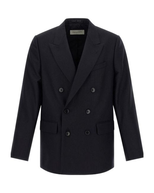 Dries Van Noten Blue Buforden Double-Breasted Blazer for men