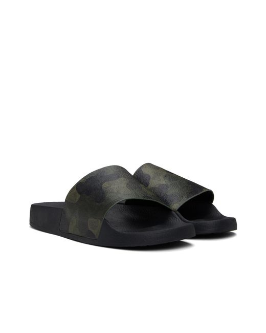 COACH Black Round Toe Slippers for men