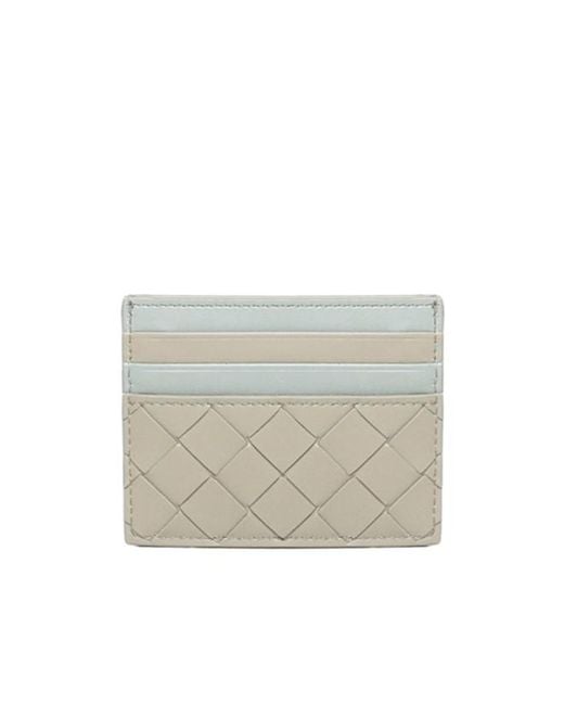 Bottega Veneta White Intrecciato Credit Card Case