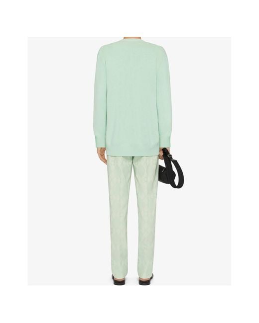 Givenchy Green Monogram 72 Argyle Knit Cardigan for men