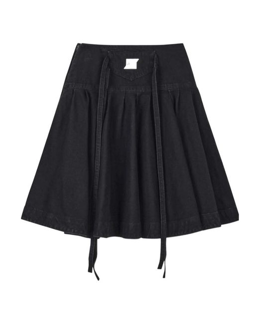 we11done Blue Tied-Waist A-Line Skirt