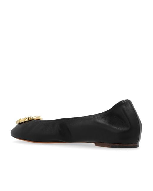 Lanvin Black Round Toe Slip-On Ballerina Shoes