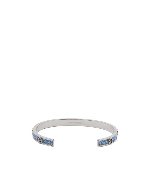 Tory Burch White Icon Pavé Cuff Bracelet