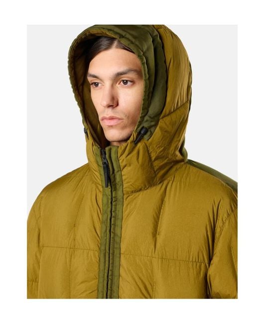 Stone Island Green Hooded Down Jacket With Wind Resistance And Anti-Drop for men