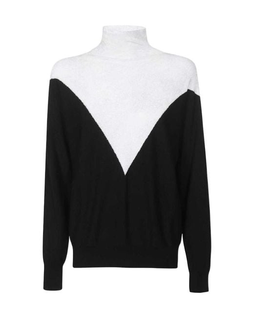 Emporio Armani Black Two-Tone High Neck Jumper