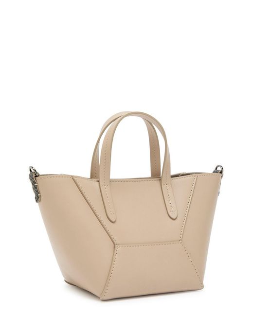 Brunello Cucinelli White Bead Mini Leather Tote Bag